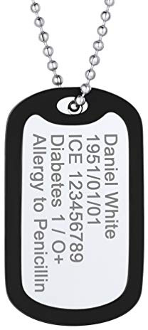 PROSTEEL personalisiert Anhänger Halskette Foto/Texte Lasergravur Erkennungsmarke/Herz mit verstellbar Kette graviert Edelstahl/18k vergoldet ModeSchmuck Accessoire für Männer Frauen