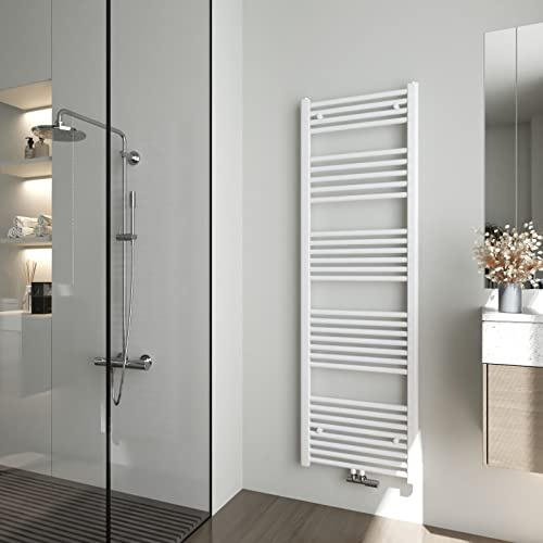 Heilmetz Badheizkörper 160 x 50 cm Weiß Handtuchtrockner 654 Watt Leistung Heizkörper Bad Mittelanschluss Handtuchheizkörper