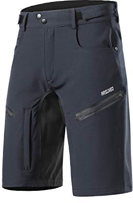 ARSUXEO Herren Fahrrad Kurze Hosen Lockere Passform Radhose mit Feuchtigkeitsableitendem Bund 2006 Dunkelgrau L