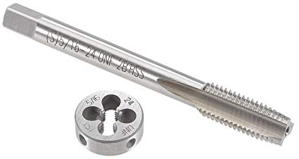uxcell 5/16-24 UNF Tap and Die Set, HSS Machine Thread Tap with Round Threading Die, Right Hand
