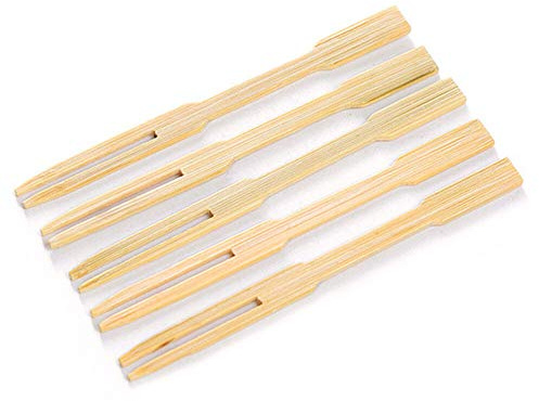 Disposable Wooden Fork - 100% Natural, Ecological, Biodegradable, and Compostable 200 Mini Forks for Parties, Banquets, Buffets, Catering and Daily Life