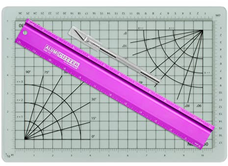 Alumicolor 3812-3 30,5 cm Set mit Hobbyklinge, selbstheilender Matte und AlumiCutter Lineal, violett