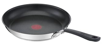 Tefal Jamie Oliver Quick & Easy E3030644 Stainless Steel 28cm Induction Frying Pan, Silver