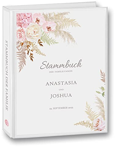 Stammbuch der Familie personalisiert Stammbuchmappe Fanon A5 ca. 19 x 23 cm Familienstammbuch Stammbücher Vintage