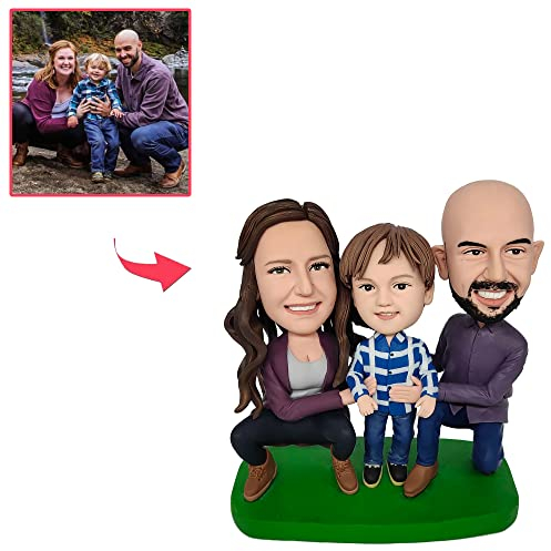 mydedor Benutzerdefinierte Wackelkopf-Figur, maßgeschneiderte Puppe, Geburtstagsgeschenke für Familie, Wackelkopf-Figuren, handgefertigt, personalisiertes Geschenk