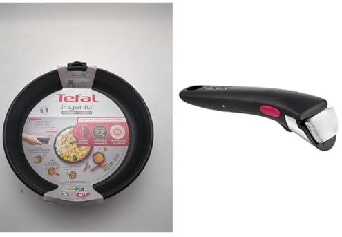 Tefal Ingenio Preference Poêle 26 cm, Empilable, Acier inoxydable, Revêtement antiadhésif sûr, Induction & Ingenio Poignée amovible noire, Empilable, Amovible, Verrouillage sécurité 3 points