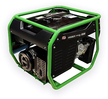 WEBER ENERGY Benzin Generator Notstromaggregat - 4-Takt Stromaggregat mit 2x 230V / 1x 400V Steckdose - 1 Zylinder, luftgekühlt - kompakter Stromerzeuger Haus Camping Stromgenerator (WEBER 8500)