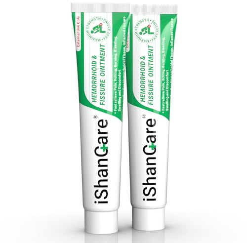 ishancare Hemorrhoid Cream, Hemorrhoid & Fissure Treatment Ointment Extra Strength, Relief Anal Pain, Itching, Bleeding, Swelling, Discomfort, Natural Herbs Fast Acting Ingredients, Contains Vitamin E