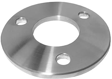 Sellon24® Edelstahl Bodenplatte Flansch natural Pfosten Ø 42,4 mm Platte 100 mm roh Ronde Bodenflansch ungeschliffen zum Schweißen Schweißen Geländer Pfostenanker Balkon Bodenbefestigung 100x42x4-N
