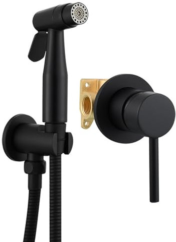 Doccetta Per Wc Con Miscelatore Nera Acqua Calda E Fredda Spruzzatore Bidet Tenuto In Mano Doccetta Per Bidet Tubo Doccia Uscita Acqua Pressurizzata,nero,Uscita Singola