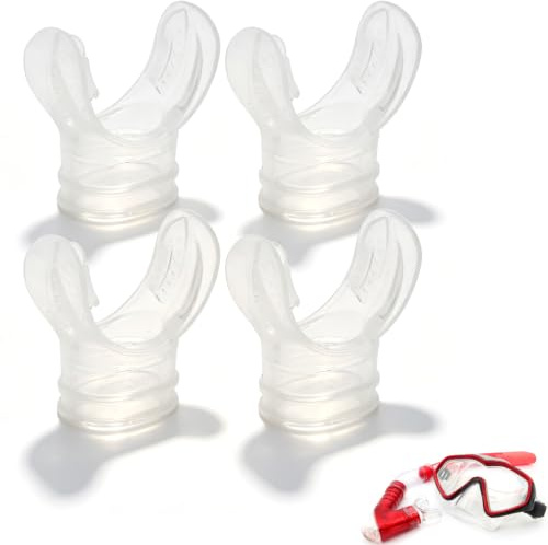 Silikon Mundstück, 4 Stück 35mm/1,4 Zoll Weich Silikon Tauchausrüstung Atemregler Transparente Schnorchel Mundstücke Schnorchel Mundstück Atemschlauch für Tiefseetauchen Schnorcheln Frauen Männer