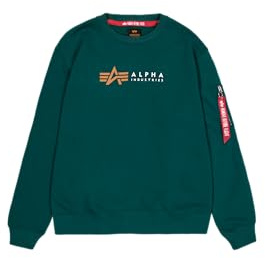 ALPHA INDUSTRIES Alpha Label Maglia di Tuta, Force Green, L Uomo