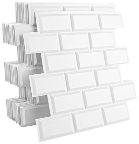 GBACHOOSE 10 pannelli da parete 3D, 30 x 30 cm, rivestimento da parete in PVC, impermeabile, pannelli di plastica per soggiorno, camera da letto, cucina, decorazione da parete (bianco)