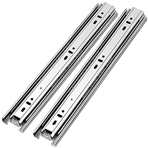 Guide per Cassetti Guide per cassetti con Cuscinetti a Sfera capacità di 3 sezioni Estrazione Completa Guide per cassetti con rotelle da 250 mm a 500 mm Larghezza delle Guide per cassetti in Acciaio