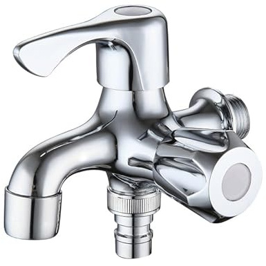 Doppel Wasserhahn Garten 1/2 Zoll Doppel Auslaufhahn Garten Wasserhahn Einhebelmischer Mit Doppelauslauf Aus Messing Seitenventil Chrom