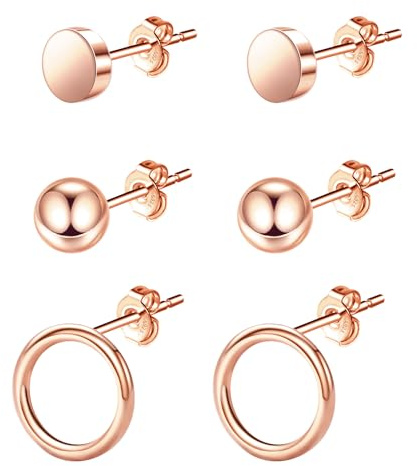 Ohrringe Rosegold Ohrstecker Rosegold Hypoallergen Ohrringe für Mehrere Ohrlöcher Creolen Geschenke für Oktoberfest Frauen Valentinstag