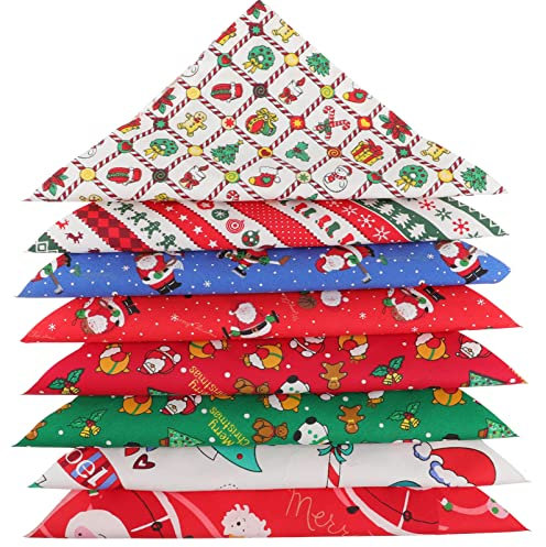 NUOBESTY 32 STK Patchwork-Kopf kollegen weihnachtsgeschneke Stoff zum Nähen von Weihnachten Quilten Bastelstoff weihnachtlicher Baumwollstoff Weihnachtsstoff rot