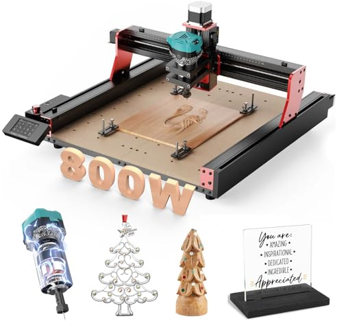 Twotrees TTC450 Pro 800W Trimmer Kit Wood Trimmer Router CNC Router CNC Arbeitsbereich 460 x 460 x 80 mm zum Gravieren, Schneiden von MDF, Acryl, Massivholz Nylon