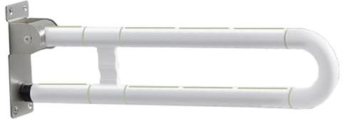 Wandstützgriff Toilette, 60cm Haltegriffe für Senioren, Weiß | Behinderten WC Haltegriff, Wandstützgriff Klappbar wc Aufstehhilfe,Rutschfest Toilettengriffe für Senioren
