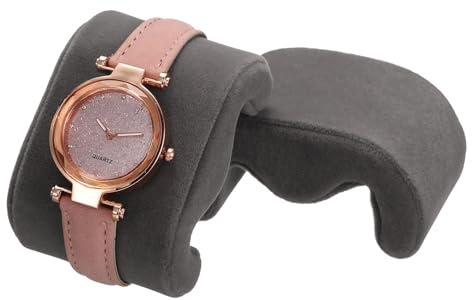 QUARKZMAN 2 almohadas para estuche de reloj, almohada de exhibición de reloj en forma de M de terciopelo, almohadilla de reemplazo para exhibición y almacenamiento de Pulseras gris