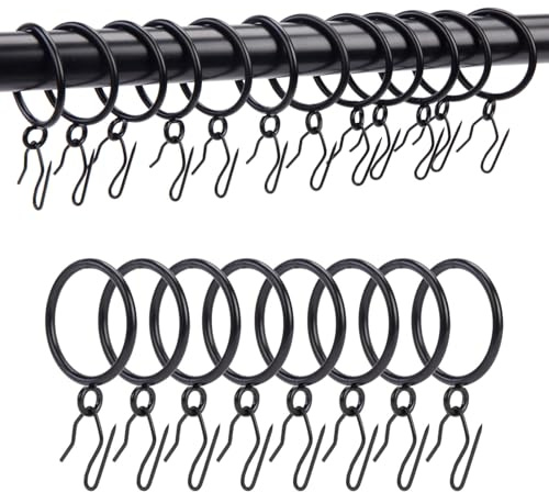 Curtain Rings With Hooks Metal Drapery Rings with Eyelets and Pinch Pleat Curtain Hooks 24 Pack TXZWJZ