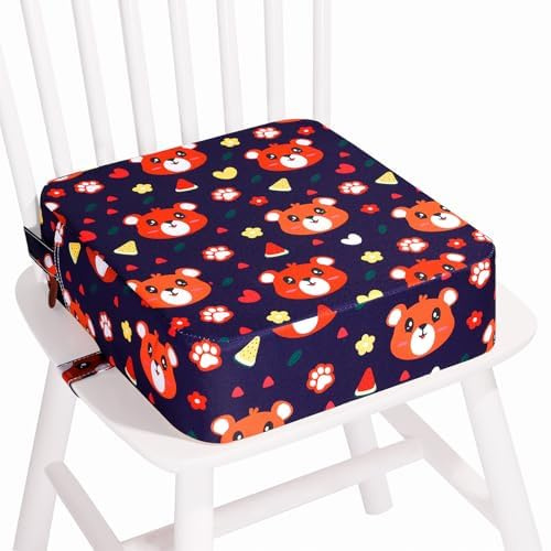 TOTIDYH Alzador Silla Para NiñOs Comer, Antideslizante Elevador Silla Para NiñOs Comer, Lavable Y ExtraíBle Asiento Elevador NiñOs Mesa Con dos cinturones de seguridad. (Osito de peluche）