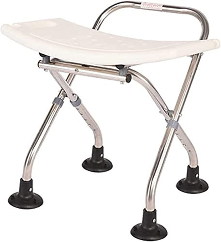 RUHEN Sedile Pieghevole per Doccia, Sedile Portatile per Vasca da Bagno per disabili con Schienale, Panca da Bagno, Sedia da Doccia Regolabile in Altezza, Sgabello per Doccia