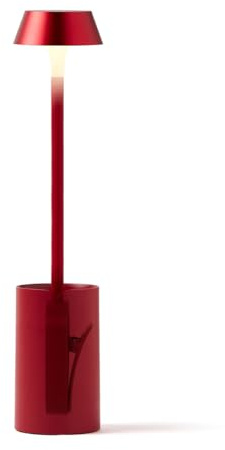 Lexon MIMI - Lámpara de lectura con abrazadera, luz para lectura en cama, soporte incluido para mesita de noche, 9 colores LED, accesorio de lector recargable USB-C - rojo oscuro