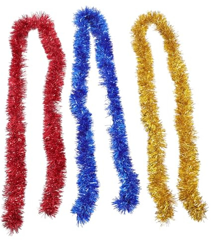 Toyvian 3 Piezas Guirnalda de Espumillón de Decoración para Fiestas Bodas
