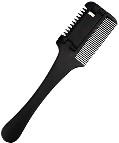 Flomiara Razor Comb Hair Thinner Comb Hair Styling Razor Hair Cutter Razor Cutting Scissors Double Sided Hair Styling Razor Tool for Cutting Styling (Black)