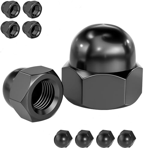 Qrity 10 Pièces Écrou Hexagonal Borgne, M8 Écrous Borgnes en Acier Carbone, Ecrous Capuchons de Protection, pour Vis, Boulons Filetés