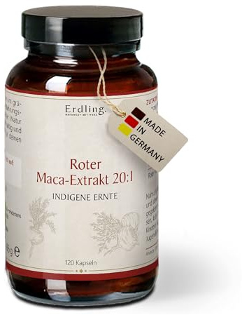Waldkraft Rotes Maca Extrakt 20:1 – 120 Kapseln aus hochkonzentrierter Maca-Wurzel – traditionelle Handernte aus Wildsammlung & schonende Trocknung – Vegan & Ohne Zusätze