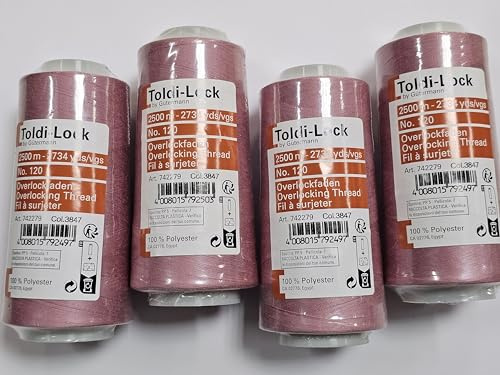 Overlock Gütermann Toldi No. 120, 2.500m 4 Konen 3847 altrosa