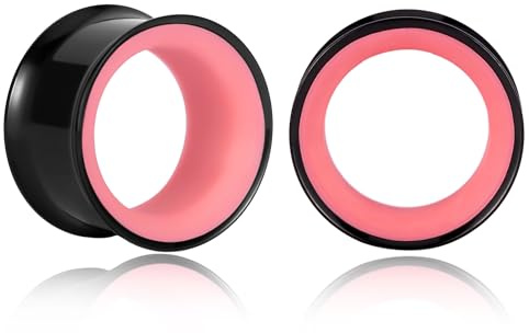 Vankula Ohr Tunnel 1 Paar Double Flared Flesh Plugs Ohrendehner Einfache Edelstahl Ohrpiercing Ohrloch dehnen Schmuck für männer damen 6mm bis 25mm