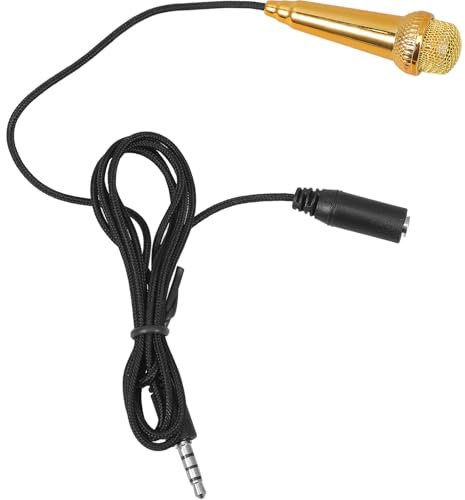 Goldenes Kleiner Handymikrofon aus Aluminium Magnesium Legierung | Tragbar für Ktv, für Videoaufnahmen, Kompatibel mit Gesangs und Aufnahme Apps