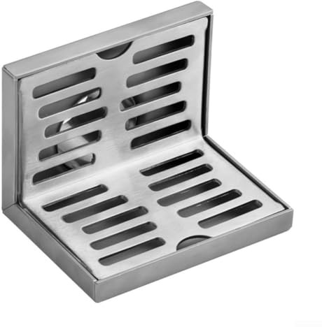 Drenaje de suelo de acero inoxidable en forma de L para montaje en pared en terraza y desagües laterales con compatibilidad de tuberías de 50 mm y acabado cepillado