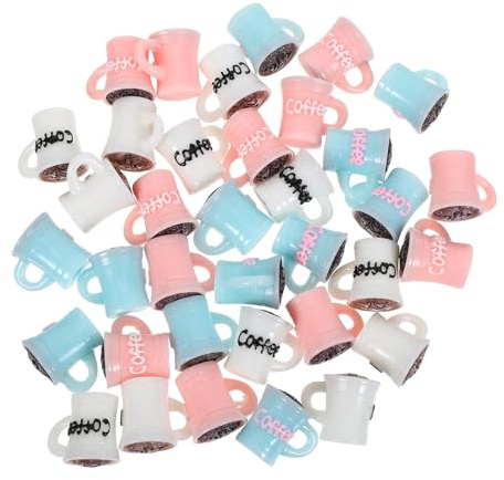Toyvian 36 mini tazze da caffè - Giocattoli da cucina in miniatura - Mini stoviglie finte - Tazza da caffè in resina - Accessori per case delle bambole