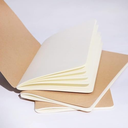 Madeki Set mit 3 Blanko-Nachfülleinlagen für Notizbuch, Reisetagebuch, Tagebuch, Notizblock für Business, Poesie, Schreiben, Tagebuch, Skizze