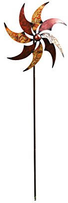 Windrad Schimmer, in tolle Bronze Töne, Ø 39 cm, GH 119 cm, einfache Selbstmontage, schöner Blickfang für Garten, als Geschenk