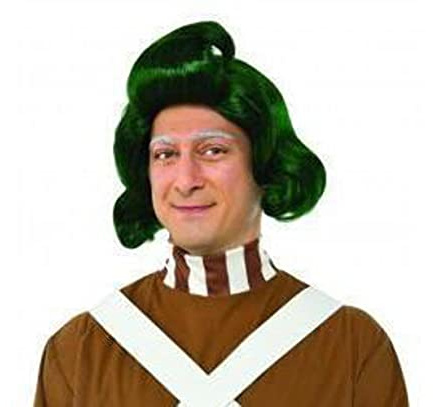 Rubie‘s Official grüne Oompa-Loompa-Perücke für Erwachsene aus Willy Wonka und die Schokoladenfabrik, Einheitsgröße