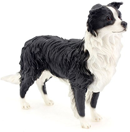 Leonardo Collection Border Collie Ornament Hund Figur, Stein, Schwarz