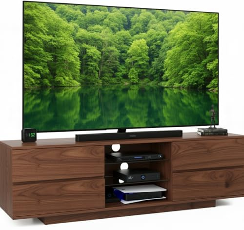 Centurion Supports Avitus Premium Walnut with 4-Walnut Drawers & 3-Shelves 32-65 LED/OLED/LCD TV Cabinet - LIMITED EDITION