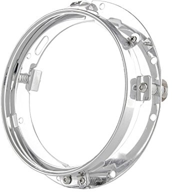 SKUNTUGUANG - Faro LED de 17,78 cm con Soporte Anular para Moto (cromado)