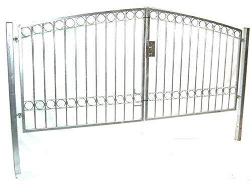 Stahl Gartentor Tor Doppelflügeltor G1 inkl. Pfosten Einfahrtstor Hoftor Zauntor S-Tor 300x160 AWZ