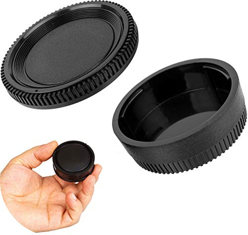 Kit de Capuchons d'objectif, 1 x Capuchon de boîtier et 1 x Capuchon d'objectif arrière, Compatible avec Nikon DF, pour l'objectifs Nikon F Mount, Capuchons de Protection de Remplacement, Cover