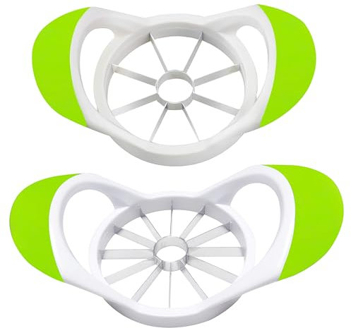 2 Pack, Apple Slicer Corer Divider (8 Blade, 12 Blade) - Non-Slip ABS Handles, Stainless Steel Blades, Easy Fruit Cutter for Apples, Pears and More