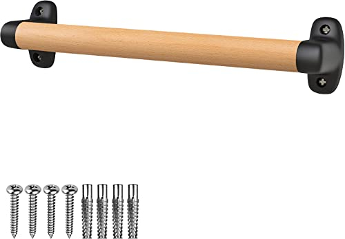 SELEWARE 24 Inch Wooden Handrail, Playground Safety Grab Bar Grip Handles, Wall Mounted Younger Elderly Staircase Hand Rail, Kids Climbing Handle for Indoor Outdoor Playset Garden Bathroom Stairs Door