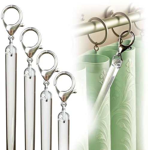 OooWow 24 inch (4 Pack) All Clear Acrylic Curtain Pull Wand - Clear Curtain Wand - Invisible Drapery Wand - Drapery Pull Rod (24 Inch)