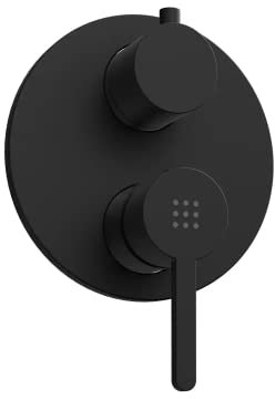 Rubinetto per il Bagno Miscelatore per Doccia Ad Incasso Con Deviatore Interamente in Ottone con Finitura Nero Opaco Design Tondeggiante Moderno modello Virna