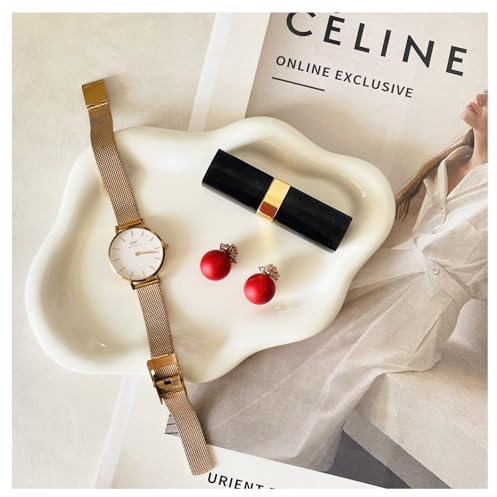 conviv Plateau à bijoux en céramique, plateau à bijoux décoratif, plateau à clés de montre, assiette en céramique en forme de nuage, cadeau pour femme